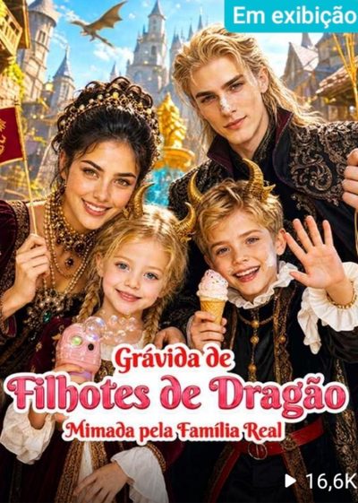 Capa da minissérie Grávida de Filhotes de Dragão Mimada Pela Família Real