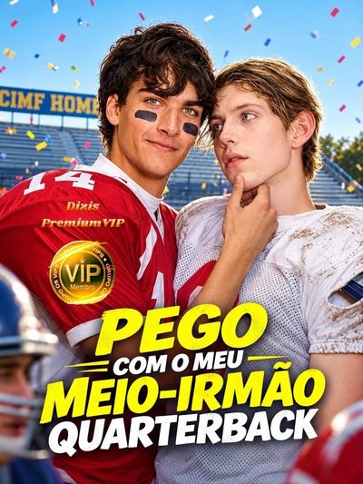 Capa da minissérie Pego com o Meu Meio-irmão Quarterback - Lgbt Bl