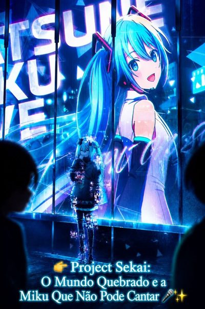 Capa da minissérie 🎙✨ Project Sekai: O Mundo Quebrado e a Miku Que Não Pode Cantar